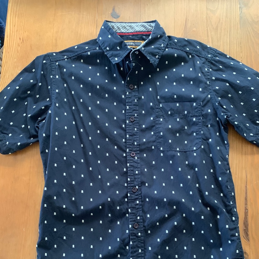 skull pattern short sleeve shirt